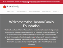 Tablet Screenshot of hansonfoundation.org